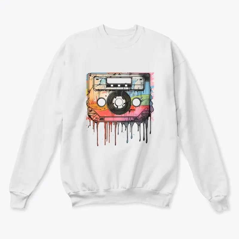 Retro Cassette Color Splash Tee