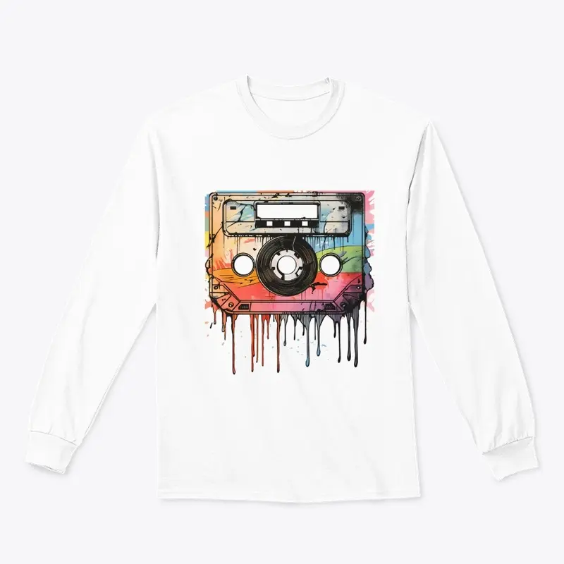 Retro Cassette Color Splash Tee